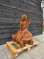 💥💥 Fee op Schildpad - Tuin beeld gietijzer, Tuin en Terras, -, Engelenbeeld, -, Ophalen of Verzenden