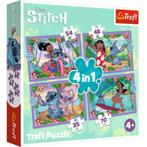 Trefl: Stitch 4 in 1 puzzel, Kinderen en Baby's, Speelgoed | Kinderpuzzels, ., Nieuw, ., 6 jaar of ouder