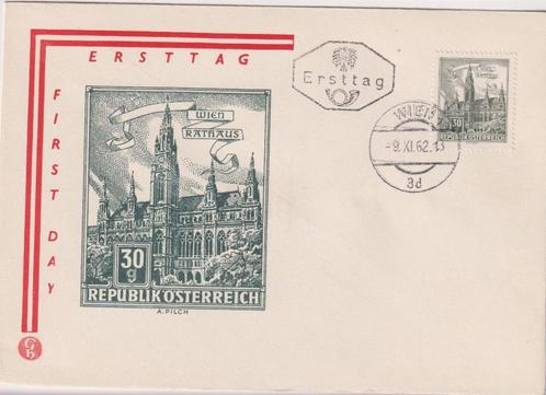 Oostenrijk 1962 Stadhuis Wenen, Postzegels en Munten, Postzegels | Eerstedagenveloppen, Onbeschreven, Europa, Ophalen of Verzenden