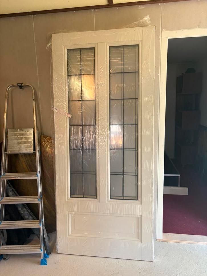 Skantrae Prestige met glas en lood 2x, Doe-het-zelf en Verbouw, Deuren en Horren, Zo goed als nieuw, Binnendeur, 200 tot 215 cm