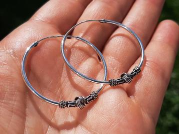 Vanoli - 925 zilver creolen oorbellen uit Bali hoops 3,5 cm beschikbaar voor biedingen