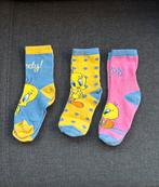 Set 3 paar sokken Tweety maat 31-34, Meisje, Ophalen of Verzenden, Zo goed als nieuw, Sokken