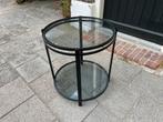 Glazen ronde zwarte salontafel, Ophalen, Minder dan 50 cm, 50 tot 75 cm, Rond