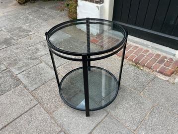 Glazen ronde zwarte salontafel beschikbaar voor biedingen