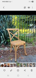 4 HOUTEN CROSS BACK EETKAMER STOELEN, Ophalen, Gebruikt, Bruin, Stijlvol