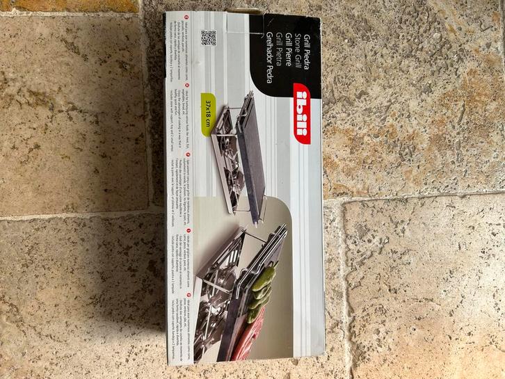 Ibili Rechthoekige stenen grill 37x18 cm, Witgoed en Apparatuur, Gourmetstellen, Nieuw, Minder dan 4 personen, Ophalen of Verzenden