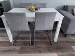 Ikea LANEBERG Uitschuifbare Tafel - Wit, Huis en Inrichting, Tafels | Eettafels, 100 tot 150 cm, Zo goed als nieuw, Rechthoekig