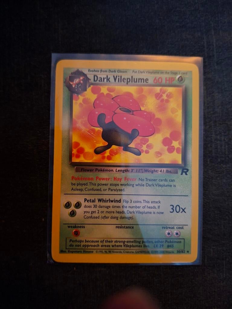 Dark Vileplume Pokemon kaart - Team Rocket, Ophalen of Verzenden, Zo goed als nieuw, Losse kaart