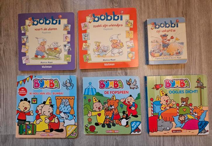 Bobbi & Bumba Flapjesboekjes - 6 stuks, Boeken, Kinderboeken | Baby's en Peuters, Gelezen, 1 tot 2 jaar, Uitklap-, Voel- of Ontdekboek