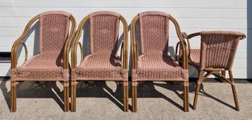 9 x Terrasstoelen wicker cafe bistro terras horeca stoelen beschikbaar voor biedingen
