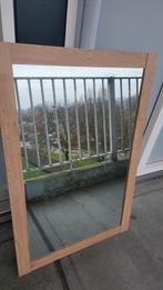 Mooie rechthoekige spiegel met houten frame, Ophalen, 100 tot 150 cm, Zo goed als nieuw, Rechthoekig