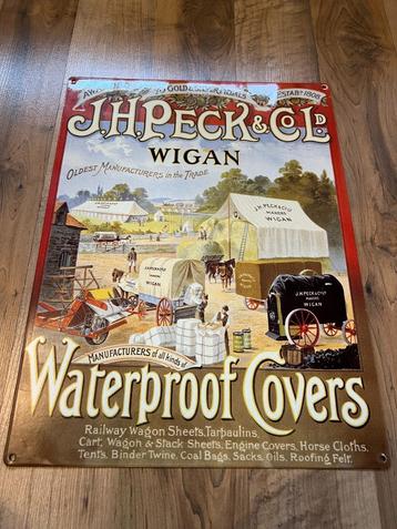 JH Peck & Co LD. Waterproof Covers reclame bord.VERZEND OOK beschikbaar voor biedingen