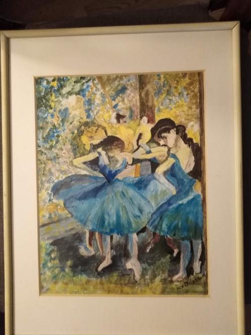 Mooie aquarel van dansende dames ( F.R. van Oostrum), Antiek en Kunst, Kunst | Schilderijen | Klassiek, Ophalen of Verzenden