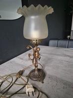 Vintage tafellamp met engel, Ophalen, Glas, Vintage, Minder dan 100 cm