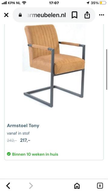 Armstoel tony in nieuw staat beschikbaar voor biedingen