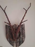 Decoratie hertenkop met gewei op houten schild Kerst, Ophalen, Nieuw
