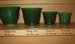 mooie groene, vintage, kamer bloempotten o.a. Adco bloem pot, Tuin en Terras, Bloempotten, Gebruikt, Rond, Binnen, Ophalen of Verzenden