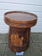 Brocante eiken bijzettafeltje als drankenbar dienblad kerst., Ophalen of Verzenden, Zo goed als nieuw, Frankrijk, Champagne