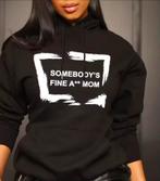 Hoodie - Somebody's Fine A** Mom - Maat 2XL (46), Kleding | Dames, Zwart, Maat 46/48 (XL) of groter, Nieuw, Ophalen of Verzenden