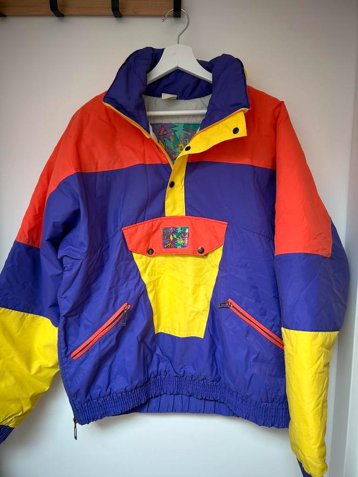 Retro Vintage Foute Skijas M/L, Kleding | Heren, Wintersportkleding, Zo goed als nieuw, Jack, Maat 48/50 (M), Ophalen of Verzenden