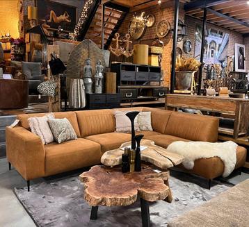 Hoekbank Aspen het anker in cognac direct leverbaar  beschikbaar voor biedingen