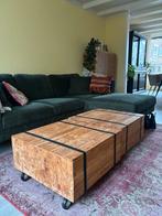 Twee teakhouten salontafels, Huis en Inrichting, Tafels | Salontafels, Ophalen, Gebruikt, 50 tot 100 cm, 50 tot 100 cm