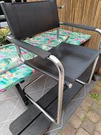4x Mart Stam Breuer Bauhaus buisframe stoel zwart leer, Zwart, Ophalen of Verzenden, Zo goed als nieuw, Vier