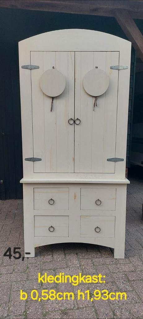 Kledingkast withewash, Kinderen en Baby's, Kinderkamer | Commodes en Kasten, Gebruikt, 105 cm of meer, 50 tot 70 cm, Ophalen