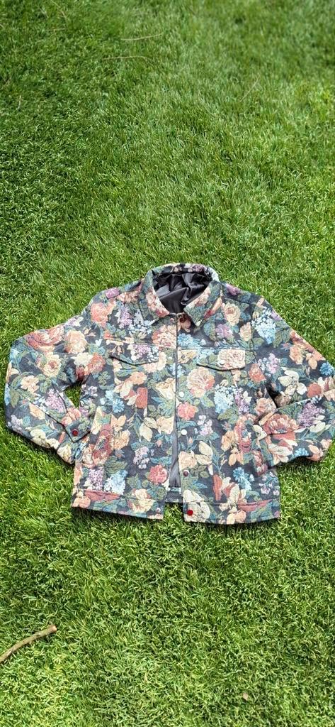 Bloemen Jacquard Jasje, Kleding | Dames, Jasjes, Kostuums en Pakken, Zo goed als nieuw, Jasje, Maat 38/40 (M), Overige kleuren