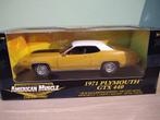 1971 Plymouth GTX 440 ERTL 1:18 Butterscotch Yellow, Ophalen of Verzenden, Zo goed als nieuw, Auto, ERTL