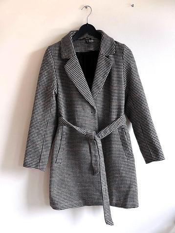 Halflange mantel, Pied-de-poule, maat XS beschikbaar voor biedingen