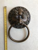 Antieke deurklopper in de vorm van een leeuwenkop, Ophalen of Verzenden, Gebruikt