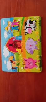 Houten puzzel, Kinderen en Baby's, Speelgoed | Kinderpuzzels, Ophalen of Verzenden, Minder dan 10 stukjes, Zo goed als nieuw, Van hout