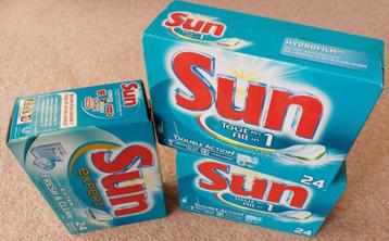 set van 3 onaangebroken dozen SUN vaatwastabletten 24 stuks beschikbaar voor biedingen