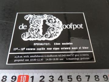 sticker ehv de doofpot eiken meubelen en copiën 17e/18e eeuw beschikbaar voor biedingen