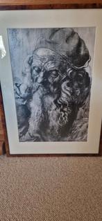 Prent oude man, Antiek en Kunst, Ophalen of Verzenden