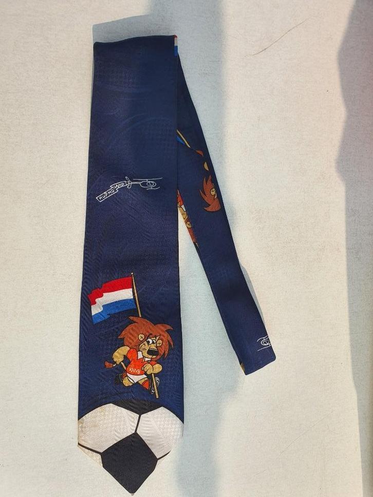 Retro Blauwe KNVB Nederland Stropdas met Loeki de Leeuw, Kleding | Heren, Stropdassen, Blauw, Ophalen of Verzenden