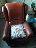 Lederen relaxstoel met elektrische bediening, Huis en Inrichting, Fauteuils, Ophalen, Gebruikt, 75 tot 100 cm, Robuust
