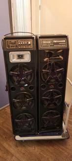 vintage karaoke boxen met licht, Ophalen, Gebruikt
