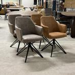 stoelen met draai functie en arm leuning micro stof congac, Huis en Inrichting, Stoelen, Ophalen of Verzenden, Nieuw, Stof