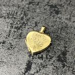 14k gouden hart medallion hanger roos, Ophalen of Verzenden, Nieuw, Goud, Hart