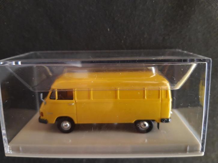 Mercedes L206 gesloten bestelwagen geel – Brekina H0 1:87, Hobby en Vrije tijd, Modelauto's | 1:87, Nieuw, Bus of Vrachtwagen