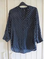 Blauwe polkadot stippen print blouse maat 36 S, Nieuw, Blauw, Ophalen of Verzenden, Maat 36 (S)