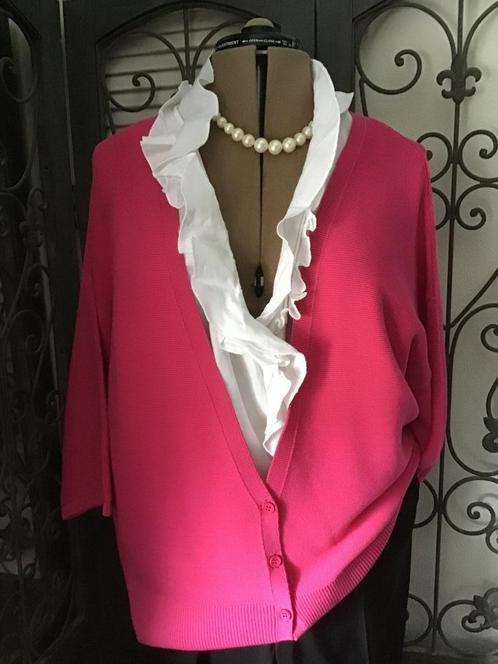 MILANO ITALY’ CARDIGAN MET LAGE V-HALS IN PINK MAAT XL NIEUW, Kleding | Dames, Truien en Vesten, Nieuw, Maat 46/48 (XL) of groter