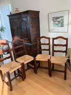 4 oudhollansde stoelen met biezen mat, Antiek en Kunst, Antiek | Meubels | Stoelen en Banken, Ophalen