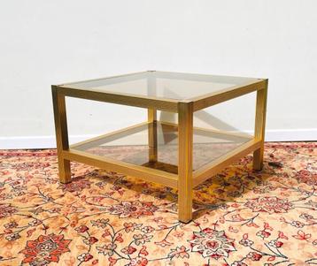 Gouden lage bijzetafel *  Vintage 80s * Sidetable 