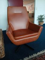 Vintage lederen fauteuil, Huis en Inrichting, Fauteuils, Ophalen, Gebruikt, Minder dan 75 cm, 50 tot 75 cm