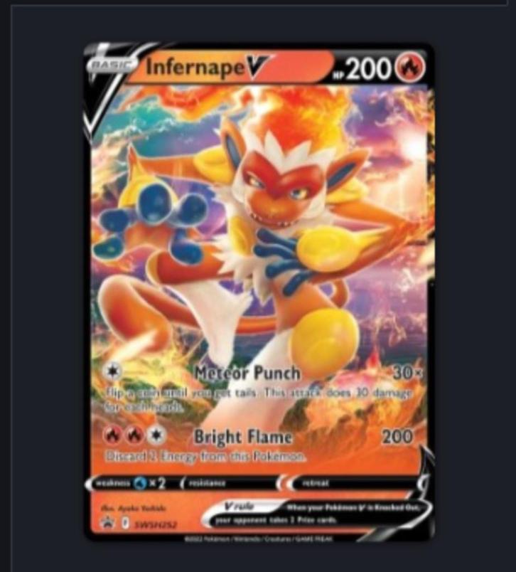 Infernape V SWSH 252 x333, Hobby en Vrije tijd, Verzamelkaartspellen | Pokémon, Nieuw, Losse kaart, Ophalen of Verzenden