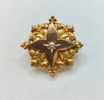 Art Nouveau broche goud verguld parel Fix antiek Frans, Sieraden, Tassen en Uiterlijk, Antieke sieraden, Verzenden, Goud, Broche