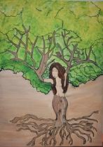 Abstract doek Vrouw geworteld, Antiek en Kunst, Kunst | Schilderijen | Abstract, Ophalen